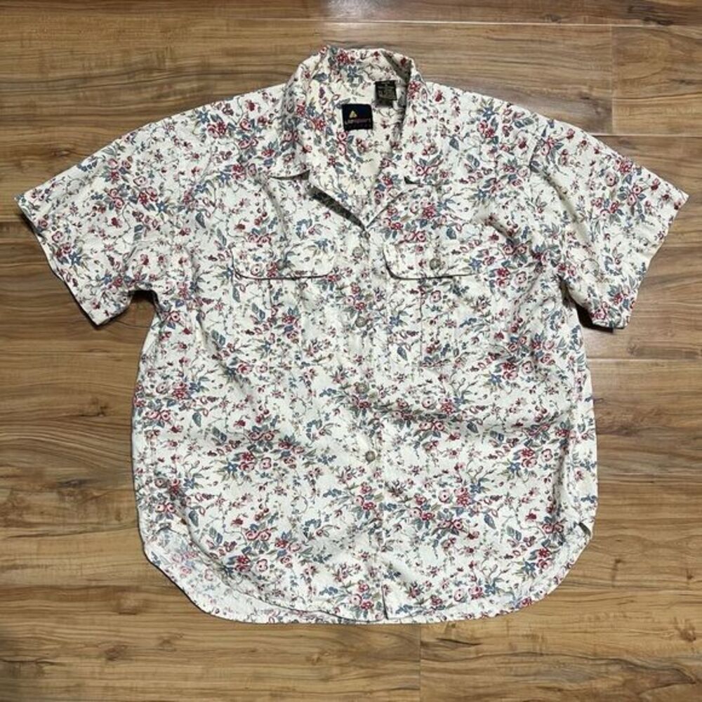 Vintage 90s 100% Cotton, Multicolor P Small‎ Floral Button Down Top Pockets